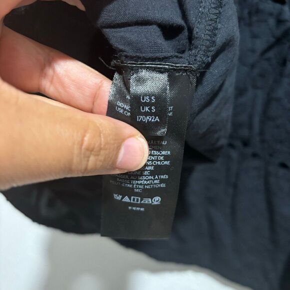 Anthropologie Tiered Blouse Tunic ‎ Small Black Sleeveless Textured Lace Detail - Picture 7 of 9